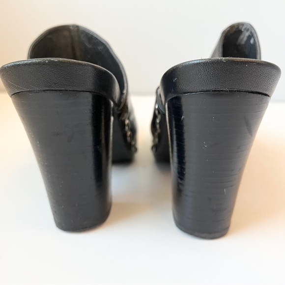 Me Too Studded Bikercore Heeled Mules - Picture 7 of 9